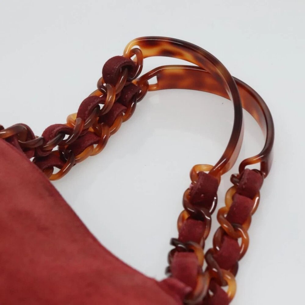 CHANEL Hand Bag Suede Red CC - Picture 10 of 15